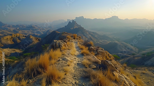 majestic image of Kirthar National Park rugged terrain diverse wildlife habitat Sindh Balochistan park's scenic beauty rich biodiversity make haven nature lover outdoor enthusiast seeking adventure am photo