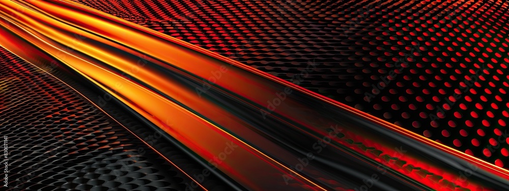 Fototapeta premium Black sporty background with spot strip and copy space, modern design. banner background 