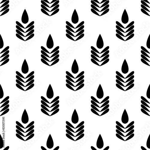 seamless pattern with feathers icon symbol sign decoration laurel element vector illustration 