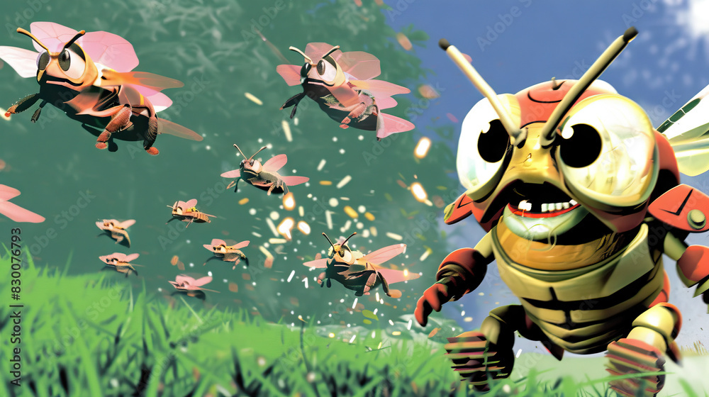 Games The Acrobatics of Jumping Insects Picture a scene