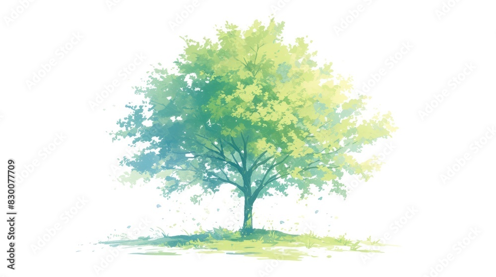 A tree icon stands alone on a crisp white background A tree icon stands alone on a crisp white background