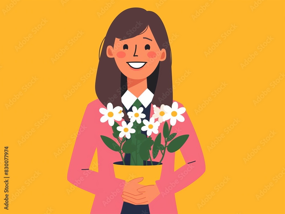 person with flowers person with flowers