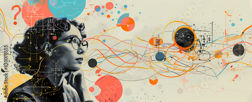 A Thought-Provoking Digital Collage Featuring Elements of Technology - Contemporary Tech Art