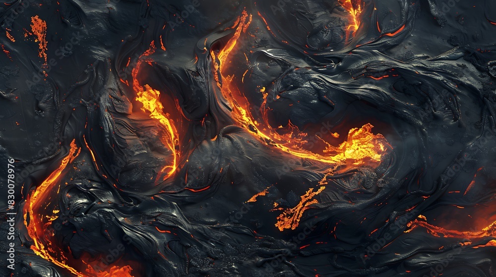 Close up of burning lava flow. Volcano eruption disaster concept. Close up of burning lava flow. Volcano eruption disaster concept.