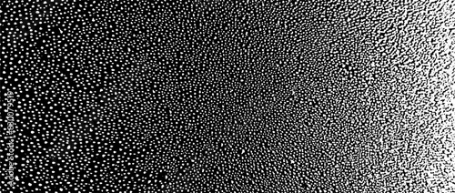 Black and white texture composed of irregular graphic elements. Distressed uneven grunge background. Abstract vector illustration. Overlay for interesting effect. Isolated on white background.