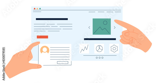 UI UX design of mobile app concept. Abstract phone application interface creation process.