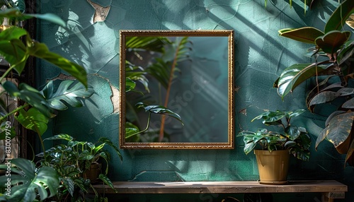 fhoto frame with green wall UHD Wallpapar