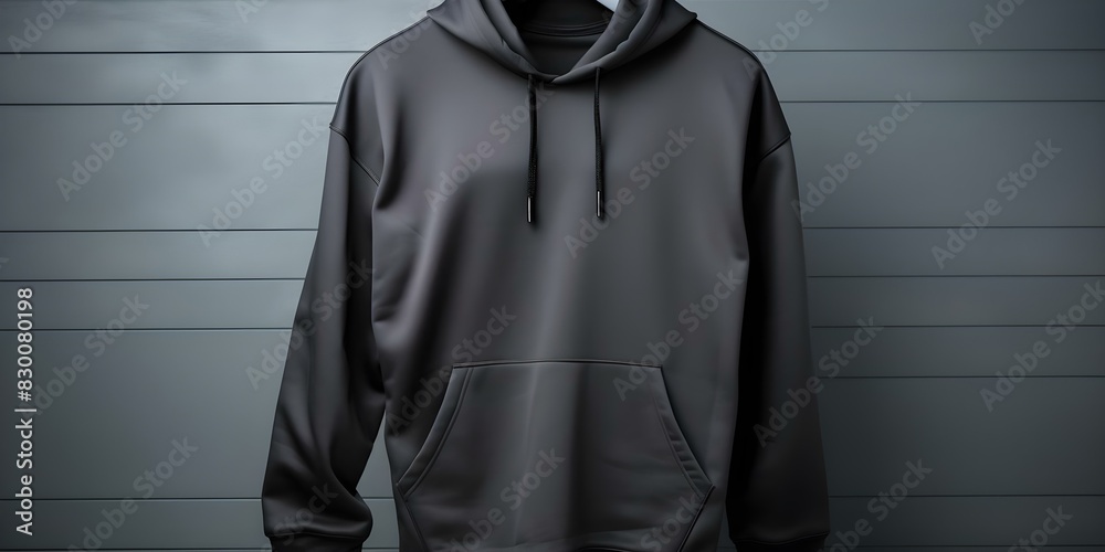 Black hoodie on grey background ideal for displaying designs effectively. Concept Clothing Photography, Product Display, Grey Backdrop, Clothing Design, Hoodie Presentation Black hoodie on grey background ideal for displaying designs effectively. Concept Clothing Photography, Product Display, Grey Backdrop, Clothing Design, Hoodie Presentation