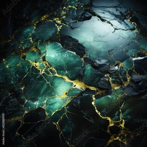 grunge green and black marble background