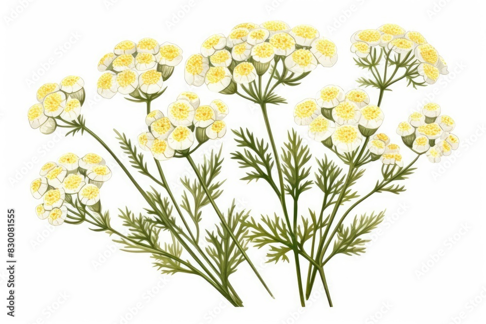 Fototapeta premium Yarrow illustration isolated on white background