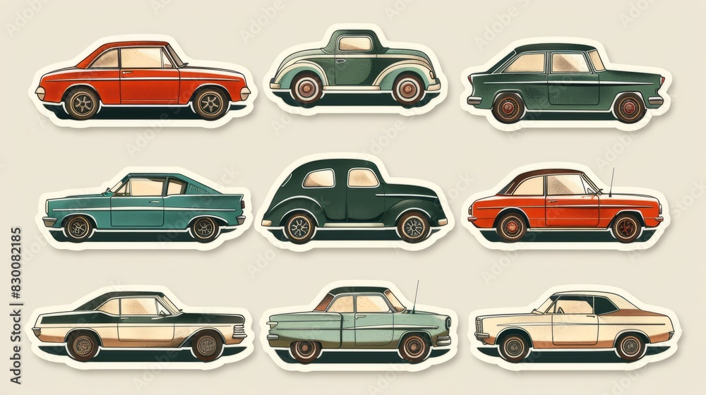 variation of retro stickers vector variation of retro stickers vector