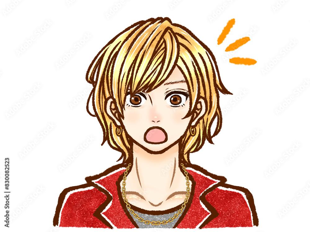 Fototapeta premium イケメン金髪ホスト系大人男性のイラスト素材3