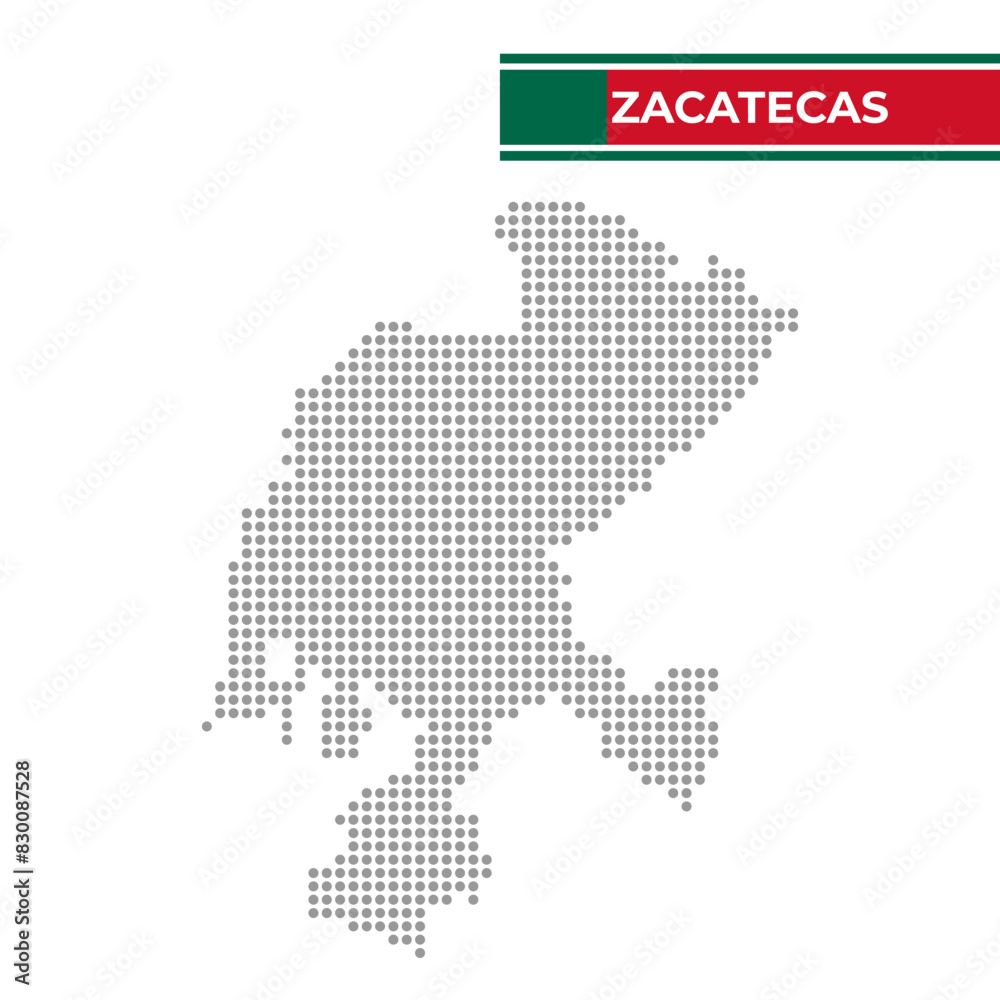 Obraz premium Dotted map of the State of Zacatecas in Mexico