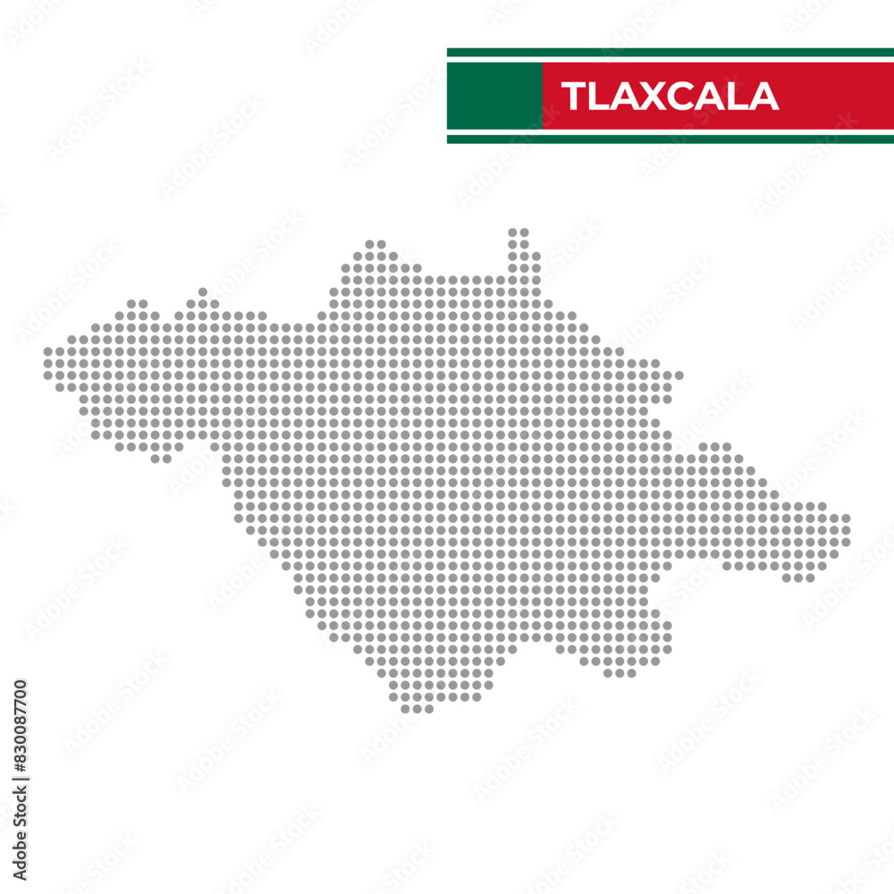 Dotted map of the State of Tlaxcala in Mexico Dotted map of the State of Tlaxcala in Mexico