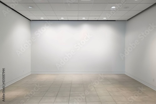 Realistic photograph of a complete Wall art solid stark white background  focused lighting