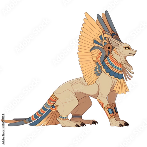 An illustration of a Sphinx seen from the side