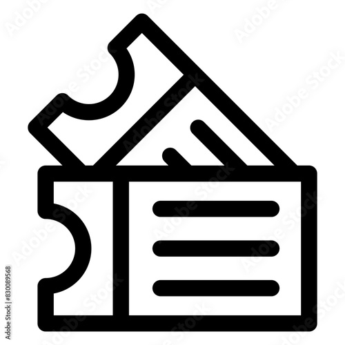 ticket line icon vector illustration  isolated on white background