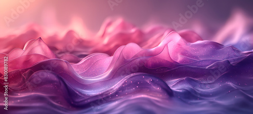 Vibrant Cosmic Waves: A Surreal Pink and Purple Seascape