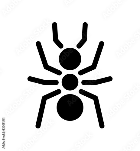 bicolor graphic top view illustration of an ant