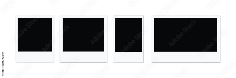 Realistic polaroid photo template mockup