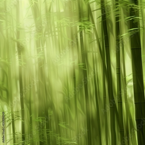 Bamboo Forest and Summer Light An abstract pattern capturing the serene beauty of a bamboo forest in summer  with the light filtering through the dense greenery  ai generated