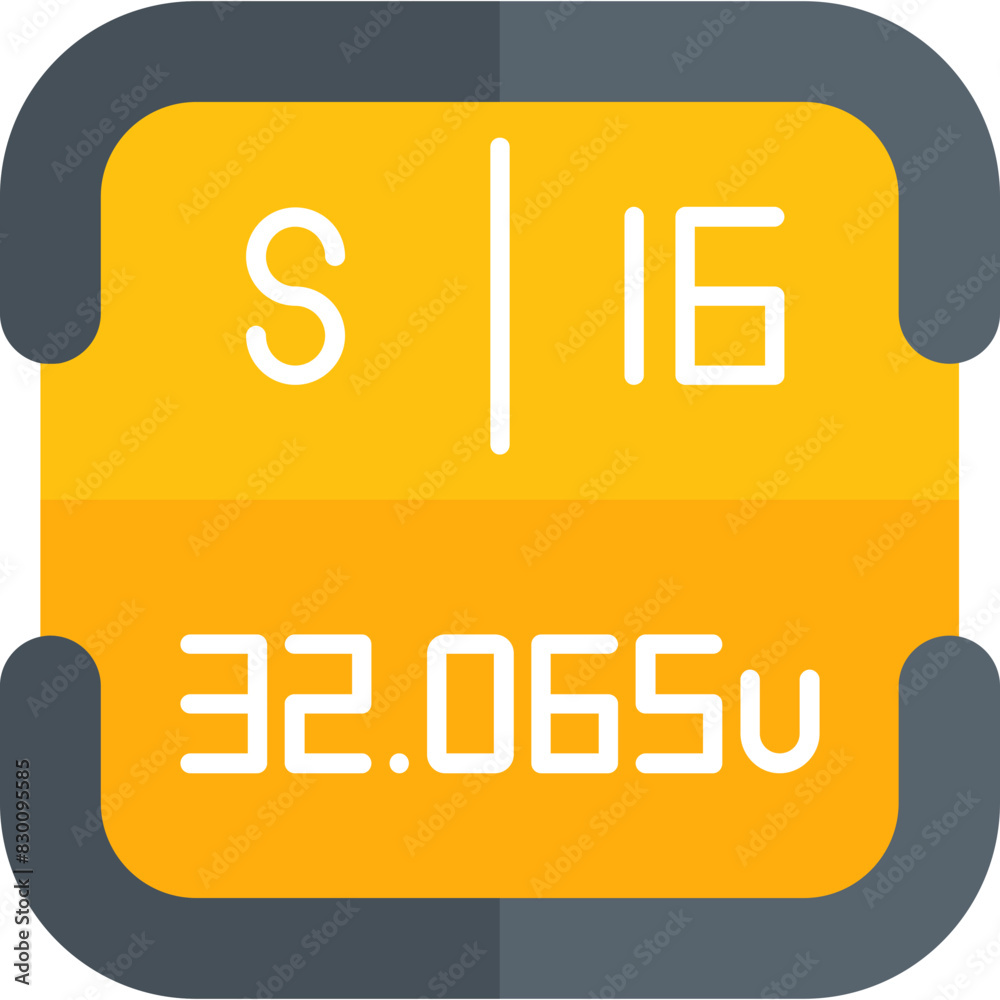 Sulfur Periodic Table Element Icon Sulfur Periodic Table Element Icon
