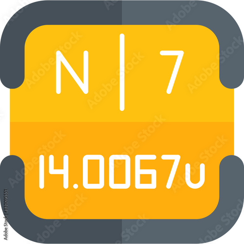 Nitrogen Periodic Table Element Icon