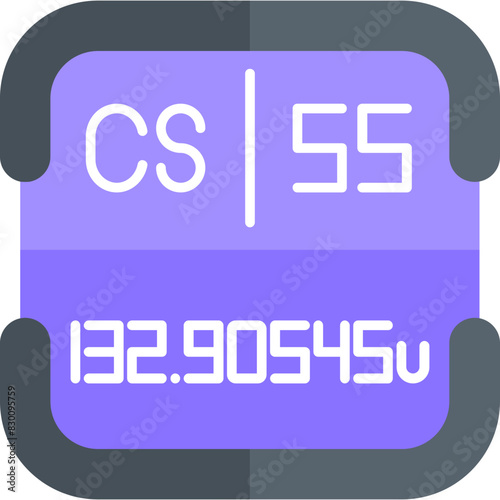 Cesium Periodic Table Element Icon