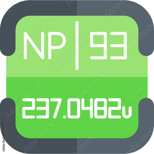 Neptunium Periodic Table Element Icon