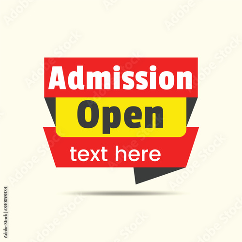 Flat design education admission open-label