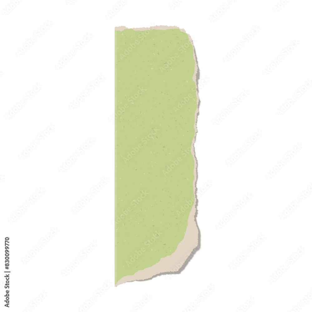 Green torn kraft paper on isolated background. Vertical design. Green torn kraft paper on isolated background. Vertical design.
