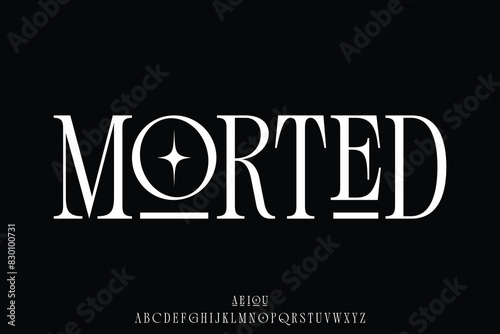 Elegant strong serif alphabet display font vector with alternative style illustration
