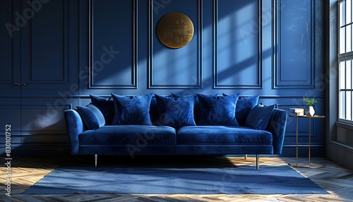 blue dark sofa UHD Wallpapar photo