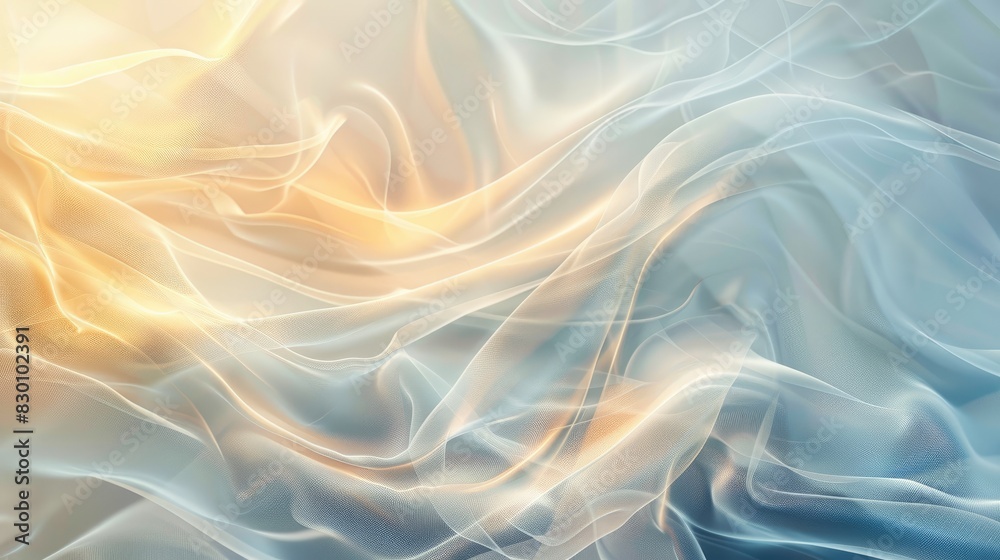 An abstract background with soft, flowing light creating a sense of movement and peace, no people