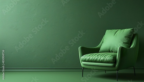 green chair with green wall UHD Wallpapar photo