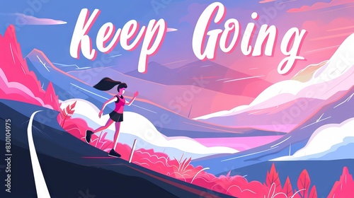 Keep Going  A Motivational Quote Illustration