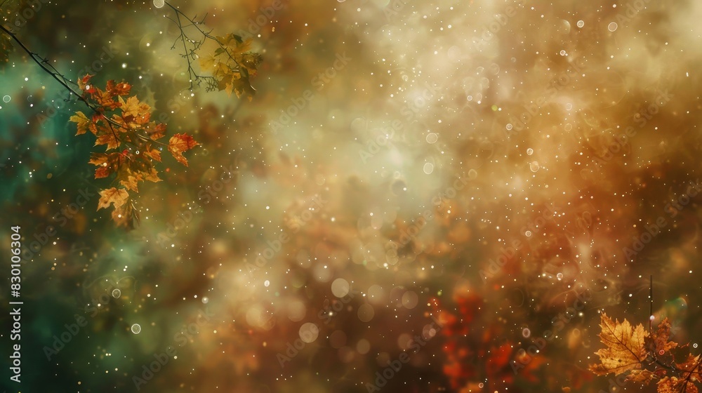 Soft-focus backdrop with chestnut and olive under misty textures ...