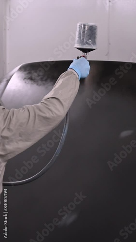 car painting. Painting with an air gun. Air gun and paint.