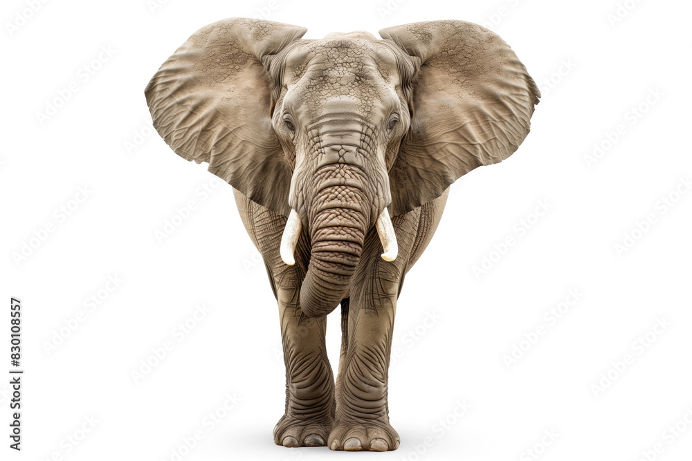 Obraz premium Full-Length Front View of Majestic African Elephant Bull