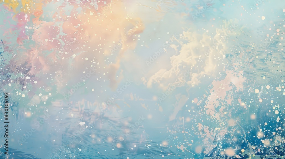 Fototapeta premium Serene abstract with pale blue and pink blend highlighted by specks background