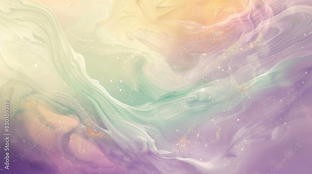 Obraz premium Pastel purple and light green with serene glowing spring textures background