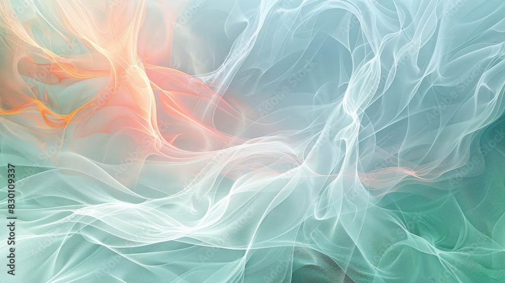 Fototapeta premium Intricate spring background with soft blue and pale coral blends background