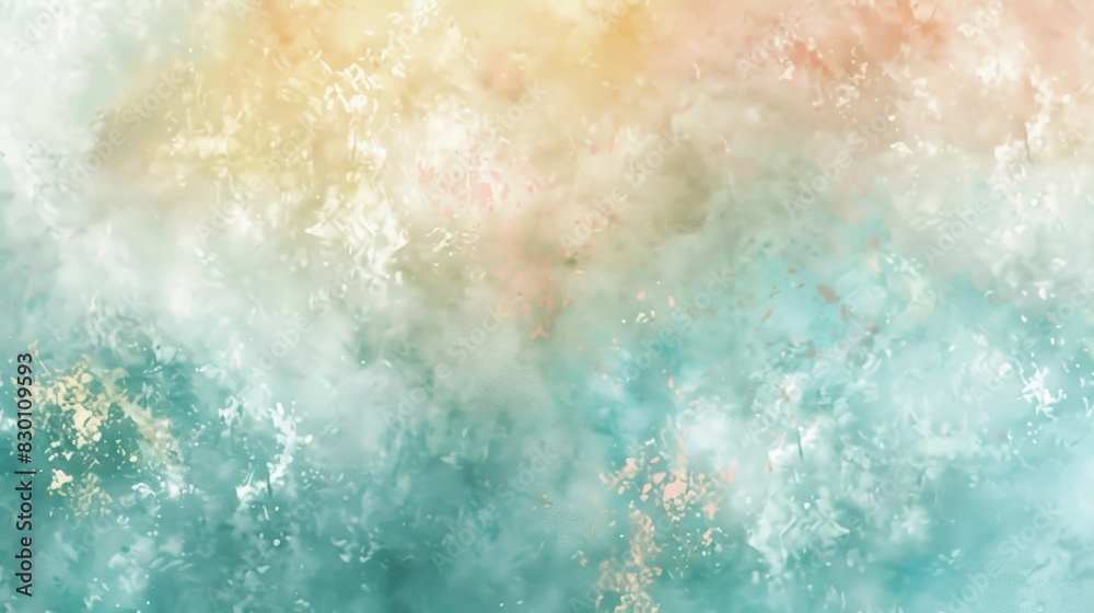 Obraz premium Serenity in spring abstract with pastel teal and yellow background