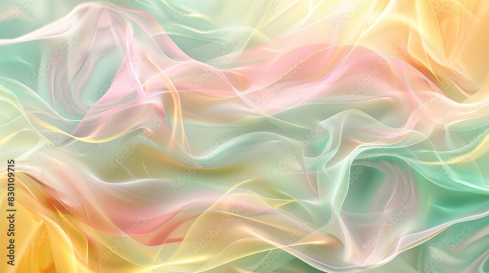 Fototapeta premium Spring abstract with pastel blend and glowing lines background