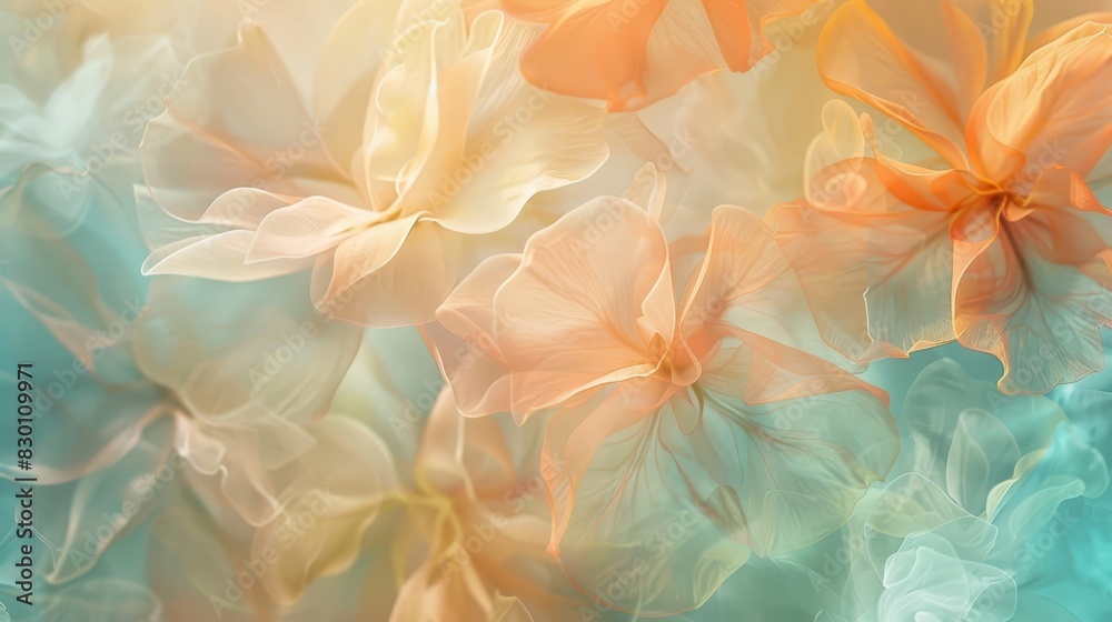 Elegant wallpaper with translucent petals background