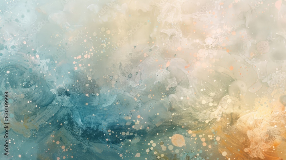 Obraz premium Hues of spring: pastel blue light coral pale yellow background