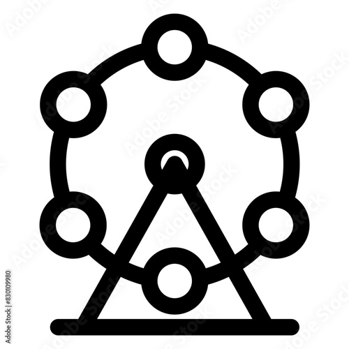 ferris wheel line icon vector illustration  isolated on white background