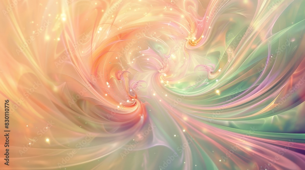Enchanting swirls: peach lavender green blend background Enchanting swirls: peach lavender green blend background