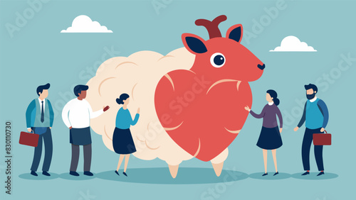 As they moved on to the next specimen a sheeps heart the students marveled at its size and complex structure.. Vector illustration