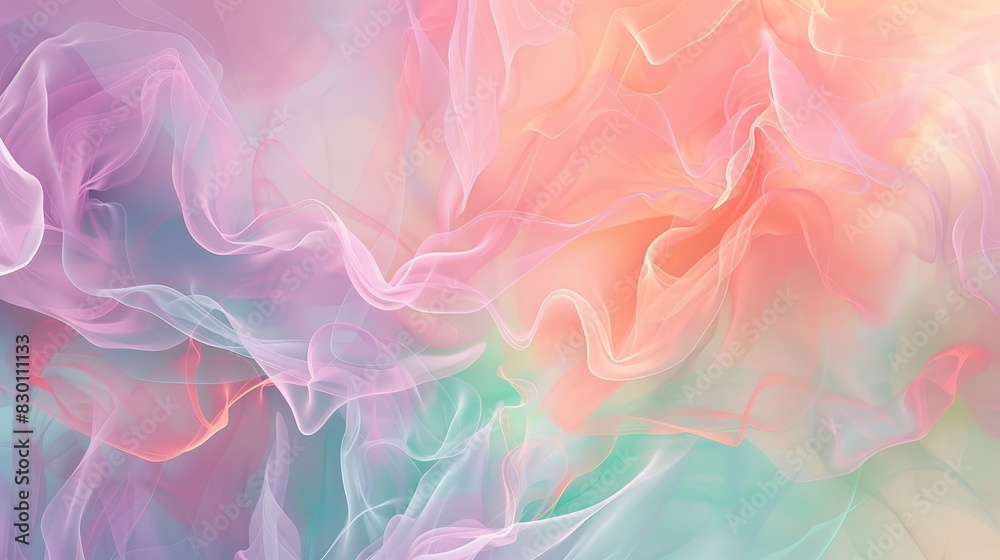 Lilac coral and green abstract with fluid patterns and shimmering overlays background Lilac coral and green abstract with fluid patterns and shimmering overlays background